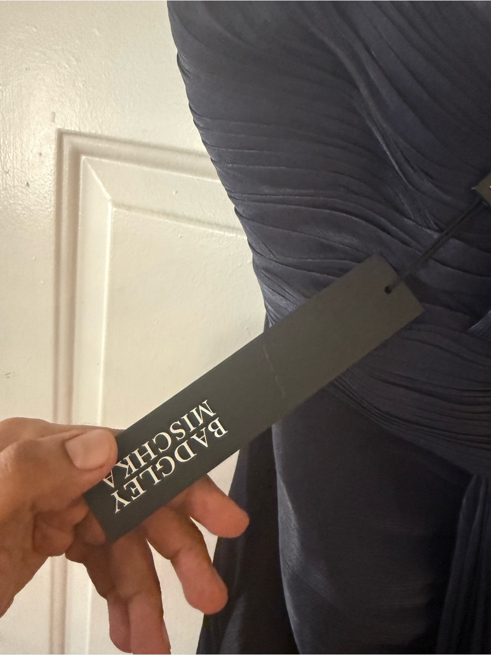One-Shoulder Navy Evening Gown - Picture 9 of 9